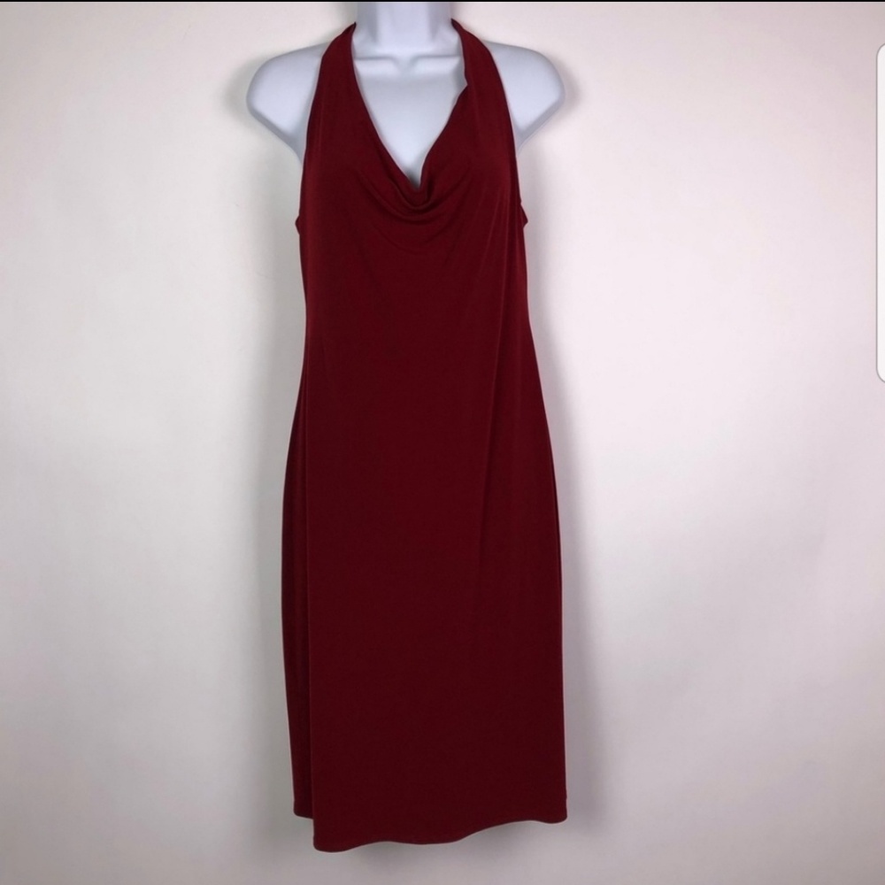 Deep red scoopneck dress